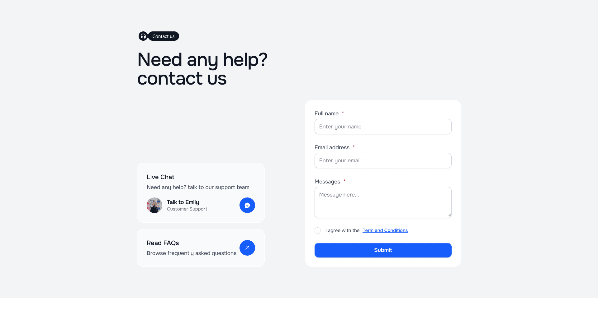 contact-1 section preview